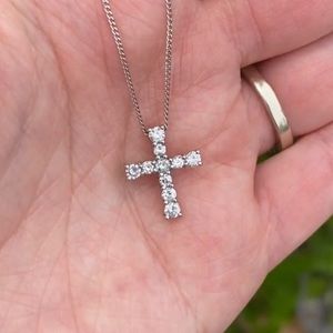 Platinum .50TCW Diamond Cross Necklace
